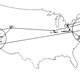 Map from 1972 showing the communication centers and relays (nodes) of new communication systems ARPANET